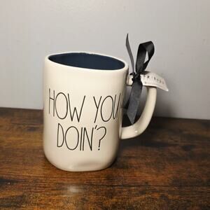 Rae Dunn “How You Doin’” Friends Mug Blue Interior - NEW